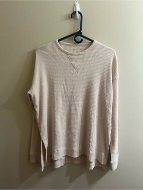 American Eagle Outfitters Women's Tan Waffle Knit Pullover Size Small NWT